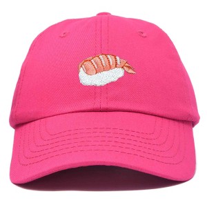 Dalix Shrimp Nigiri Embroidered Sushi Cotton Dad Hat Baseball Cap Adjustable Womens - 1 of 4