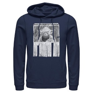 Mens Star Wars Yoda Free Words of Wisdom Lightweight Hoodie - 1 of 4