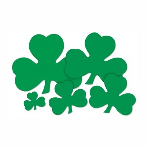 Beistle Printed Shamrock Cutouts in Various Sizes and Colors - 1 of 1