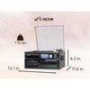 VICTOR Cosmopolitan 8-in-1 Turntable Music Center with 3-Speed Record Player, CD/MP3/Cassette Player, AM/FM Radio, Dual Bluetooth In & Out, USB - 2 of 4