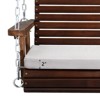 Karl Home 5FT 3-person Wood Outdoor Porch Swing With Grey Cushion - 3 of 4