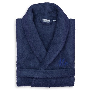 Linum Home Textiles 100% Turkish Cotton Embroidered ''Mr.'' Terry Bathrobe - 1 of 3