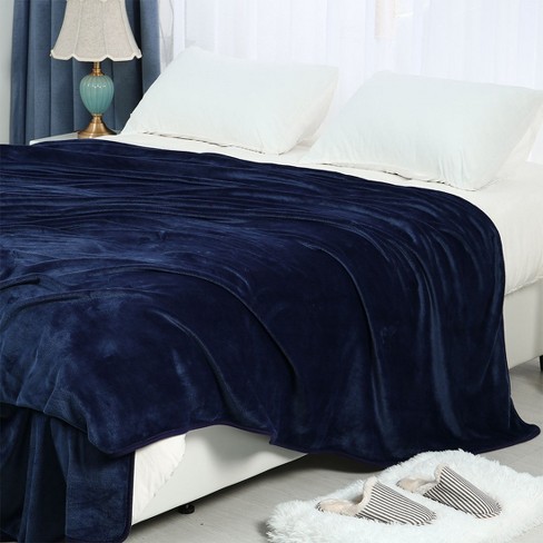 Blue Grey Solid Color King Size Microfiber Comforter Only with