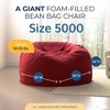 Ultimate Sack 5ft Bean Bag Chair and Footstool, Oversized Comfortable Indoor Floor Lounger, Giant Foam-Filled Furniture for Relaxing, Burgundy Suede - 3 of 4