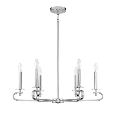 Torino Polished Nickel 6-Light Candle Chandelier
