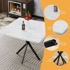 NicBex 5-Piece Dining Set for 4 – Faux Marble Square Table with 4 Leather Upholstered Chairs, Modern Kitchen Table Set - 4 of 4