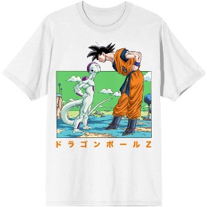Dragon Ball Z Goku and Freiza Men's White Graphic Crew Neck Tee - 1 of 2