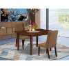 HomeStock 3-Piece Mahogany Finish Rectangular Solid Wood Top with Butterfly Leaf Dining Table Set - 2 of 4