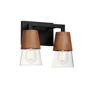 Maxim Lighting Carpenter 2 - Light Vanity in  Walnut/Black - 1 of 4