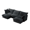 Oversized 120" Corduroy Slipcovered U-Shaped Modular Sectional Sofa with French Edges and Removable Covers, 5-Piece Free combination - 4 of 4