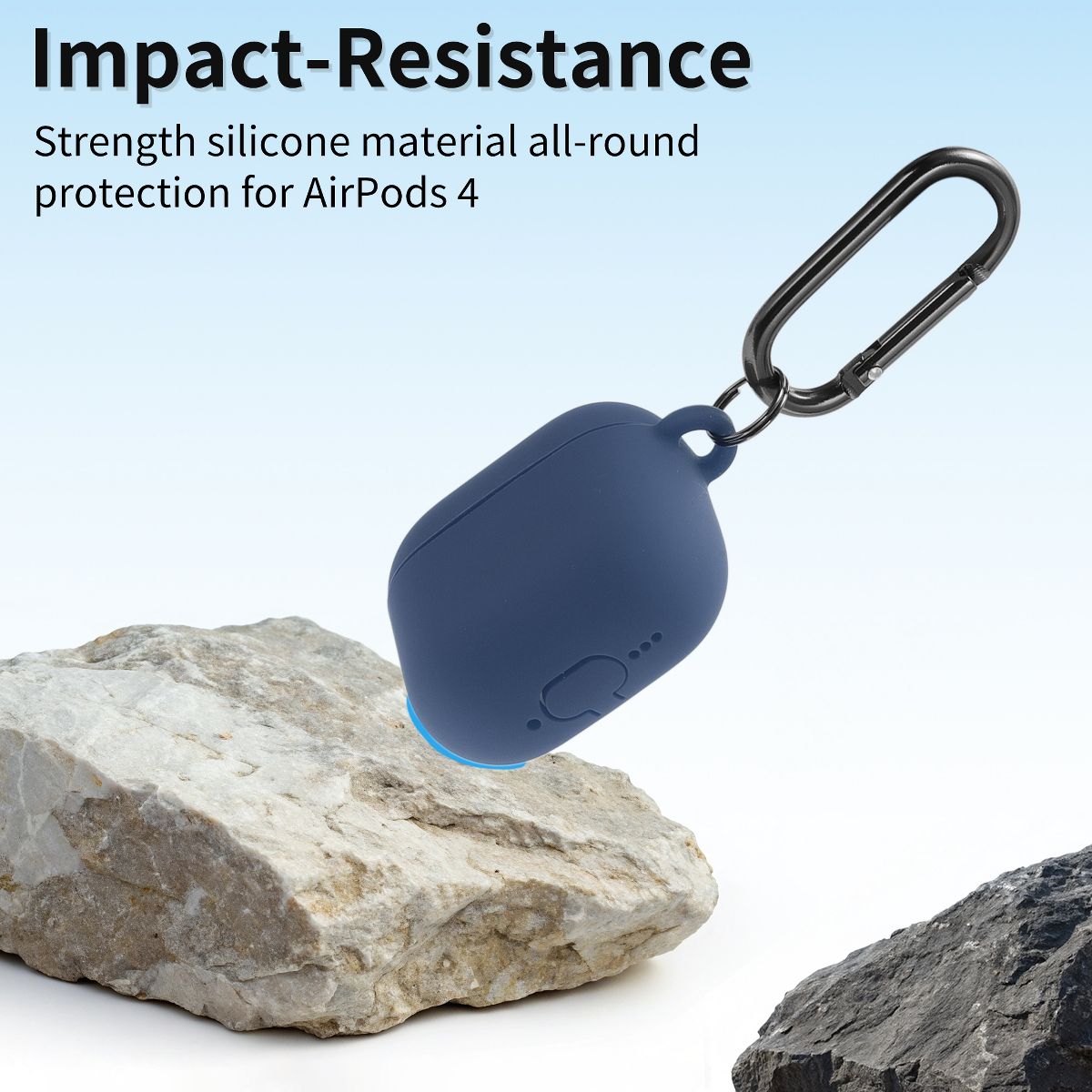 Unique Bargains Protective Case for AirPods4 Soft Silicone with Carabiner Front LED Visible 1Pc - thumbnail 9