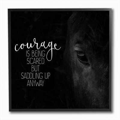 Stupell Industries Saddle Courage Horse Farm Inspiring Word Design