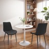 MaseiKar Black PU Leather Dining Chair with Metal Legs, Chequer Upholstered Armless Chair Set of 2 for Kitchen, Restaurant, Living, Meeting Room - 2 of 4