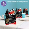 Big Dot of Happiness 3D Red Carpet Hollywood Centerpiece Table Decorations, Freestanding Movie Night Centerpieces, Prom or Birthday Decor - 8 Count - 2 of 4