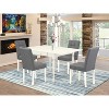 5-Piece Linen White Finish Solid Wood Top Rectangular Dining Room Set  (Seats-4) - 2 of 4