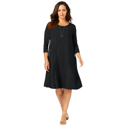 Jessica London Women's Plus Size Three-quarter Sleeve T-shirt Dress : Target