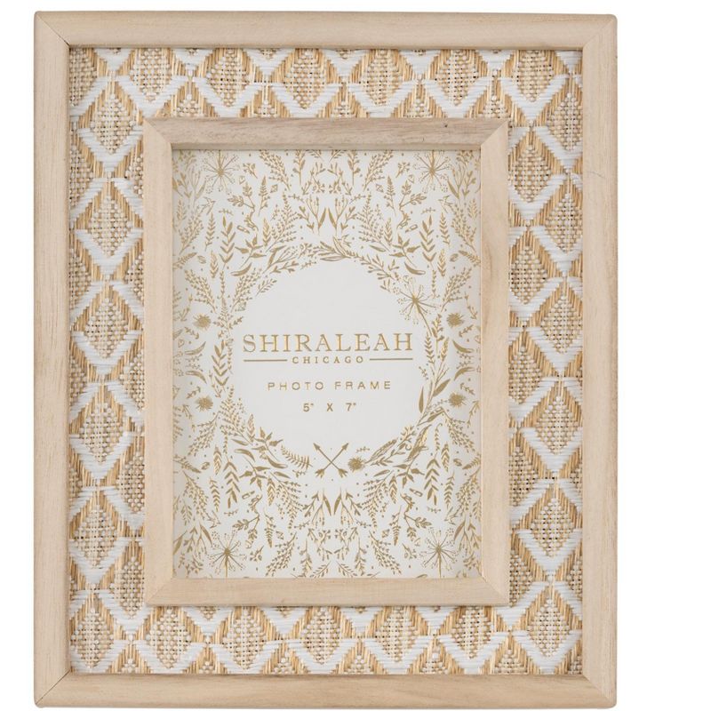 Shiraleah Off-White Eden Woven 4x6 Picture Frame, 1 of 5