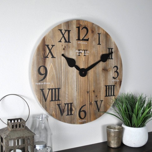 Rustic Farmhouse Barn Wood Wall Clock Firstime Co Target