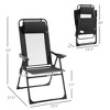 Syemin Patio Accent Chairs Set of 2, Outdoor Chair, Park Love Seat with Breathable Sling Fabric for Lawn, Garden and Porch, Black, 24.5"*27.5"*43" - 4 of 4