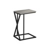 FONTOI C-shaped Side Table, Bedside Table Features Metal Frame with Asymmetrical Triangle Detail for Living Room, Bedroom, Grey, 18.5"*25.25"*10.25" - 4 of 4