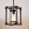 7" x 7" x 41" Wood Kobe Imitation Grain Pendant Brown - Warehouse Of Tiffany: ETL Listed, Adjustable Height - 3 of 3
