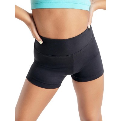 Capezio Black Team Basics High Waisted Short - Girls Large