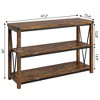 Farmhouse Console Table, 47" Narrow Entryway Table with 3 Tiers & Storage, Rustic Sofa Table for Living Room or Hallway - 2 of 4