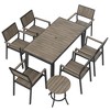 Pamapic 8-Piece Aluminum Outdoor Patio Dining Set with Rectangle Table, Small Side Table and 6-Stackable Chairs - 3 of 4