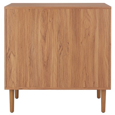 Oak 3-Drawer Chest with Rattan Mesh and Metal Pulls