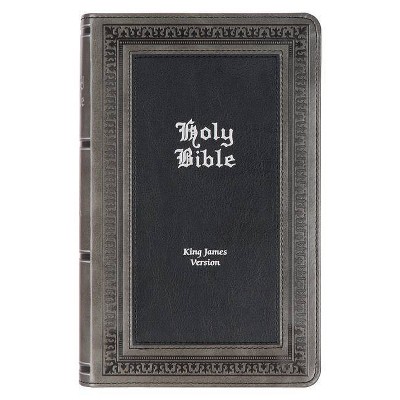 KJV Giant Print Bible Two-Tone Black Faux Leather - (Leather Bound)