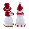 Transpac 6.0 Inch Peppermint Cookie Snowmen Candy Cane Joy Not Cocoa Snowman Figurines - 2 of 3