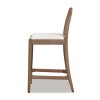 26.5" Curved Back Cane Rattan Bar Stool Set Of 2,Upholstered Kitchen Chairs With Wooden Legs,Armless Living Room Chairs-Cuddelewood - 4 of 4