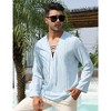 WhizMax Men's Cotton Linen Henley Shirt Lace Up Long Sleeve V Neck Casual Beach Hippie Shirts - 4 of 4