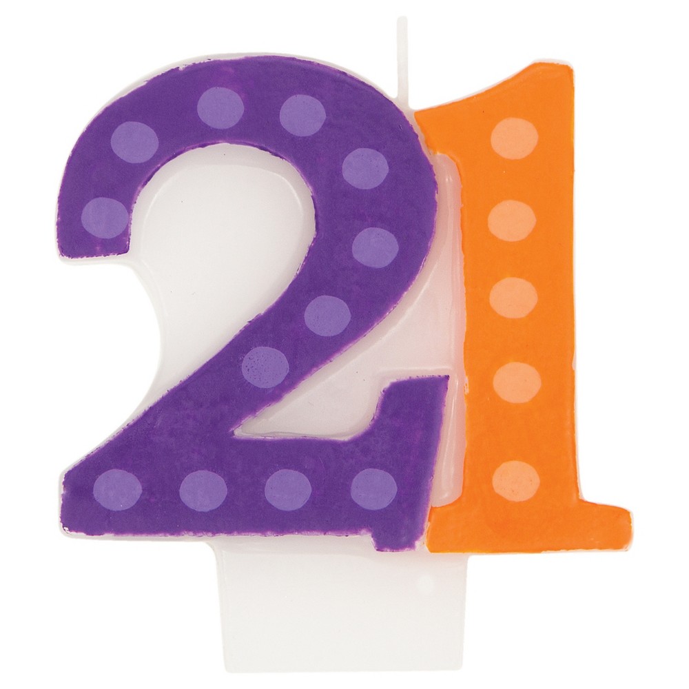 Bright And Bold 21st Birthday Candle