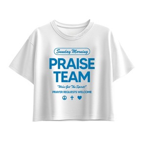 Girls' - Instant Message - Sunday Morning Praise Team Short Sleeve Boxy Graphic T-Shirt - 1 of 3