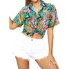 LA LEELA Hawaiian Shirts Womens Floral Summer Holiday Beach Party Blouses Shirt Blouse Short Sleeve Vacation Dress Tops Tee Shirts - 2 of 4