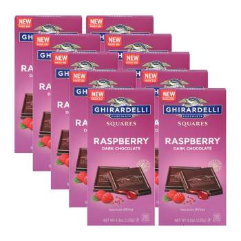 Ghirardelli Squares Raspberry Dark Chocolate Bar - Case of 10/4.8 oz