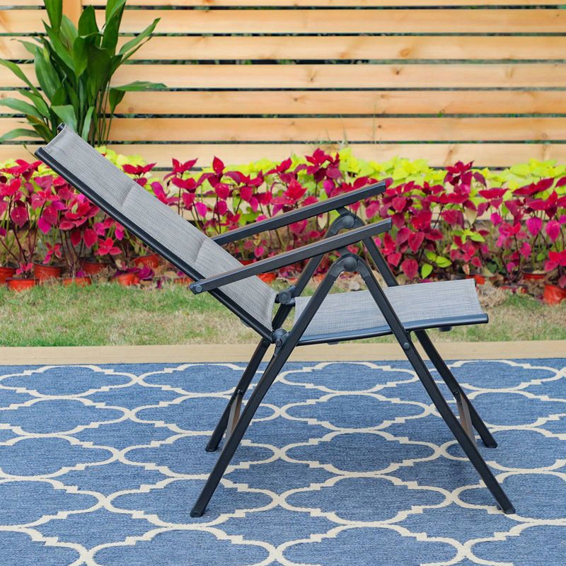 2pk Outdoor Padded Textilene Dining Chairs with Aluminum Frame - Captiva Designs, 5 of 14