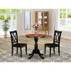 3-Piece Black and Cherry Finish Solid Wood Top - Dining Room Set - Seats 4 - 4 of 4