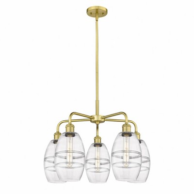Vaz - 5 Light Stem Hung Chandelier In Industrial Style-13.63 Inches Tall and 23.88 Inches Wide