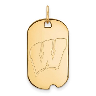 Black Bow Jewelry 10k Yellow Gold Wisconsin Badgers NCAA Pendant