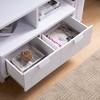 47.25" Wood Modern TV Stand with Two Shelves and Two Drawers with Wire Cutouts for Living Room and Bedroom - 2 of 4
