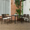 Resenkos Outdoor Dining Room Chairs, Patio Kitchen Chairs,4 Patio Wicker Dining Chairs with Backrest, Cream White - 3 of 4