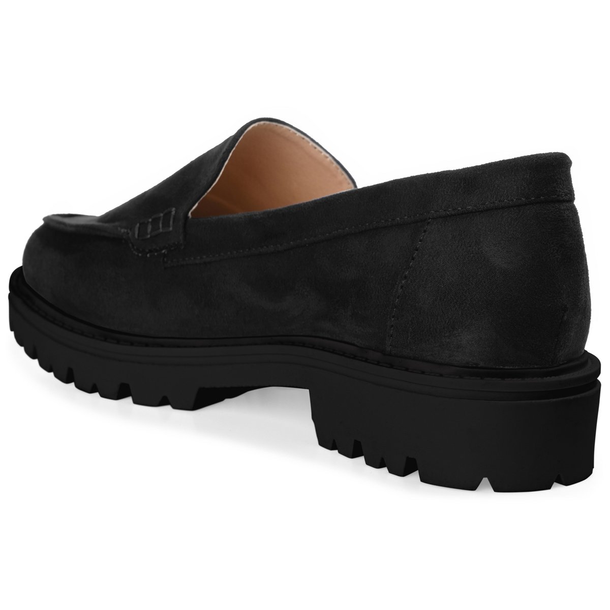 Женские туфли Journee Collection Women's Erika Medium and Wide Width Loafer Almond Toe Slip On Flats Black 7 — фото 7
