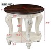 APRILSOUL 22'' Retro Round End Table,Solid Wood Sofa Side Table with Shelf,Living Room Corner Table Easy Assemble - 4 of 4