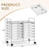 Costway 12 Drawers Rolling Cart Storage Scrapbook Paper Studio Organizer Bins Clear - 3 of 4