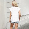 Womens Summer Tops Eyelet Embroidery Cap Sleeve Shirts Crew Neck Sleeveless Blouse Tunic Tops Casual Beach Tops - 2 of 4
