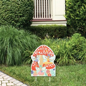 Big Dot of Happiness Let's Be Fairies - Outdoor Lawn Sign - Fairy Garden Birthday Party Yard Sign - 1 Piece - 1 of 4