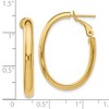 Black Bow Jewelry 4mm Omega Back Oval Hoop Earrings in 14k Yellow Gold, 30mm - 4 of 4