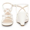 Perphy Women's Strappy Open Toe Crisscross Buckle Straps Wedges Sandals - 2 of 4